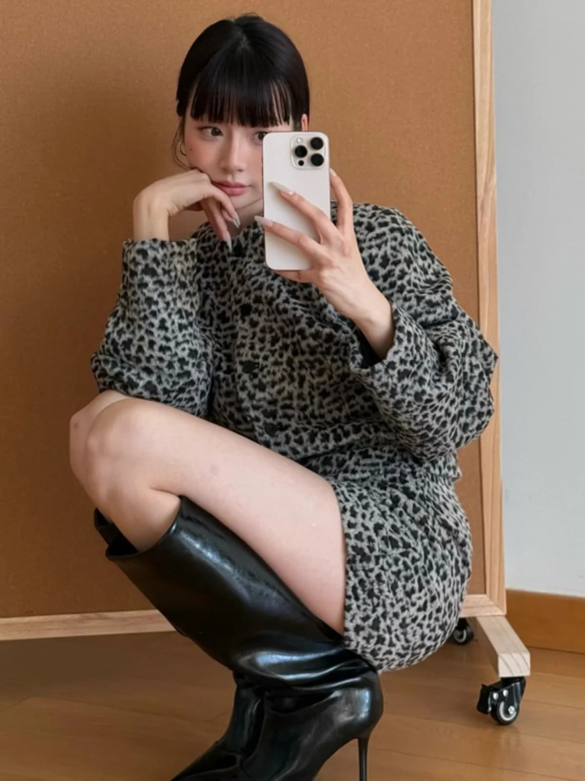 Gonna sexy a stampa leopardata, aderente, a vita media, a balze, da donna, per autunno inverno, alla moda, casual e versatile