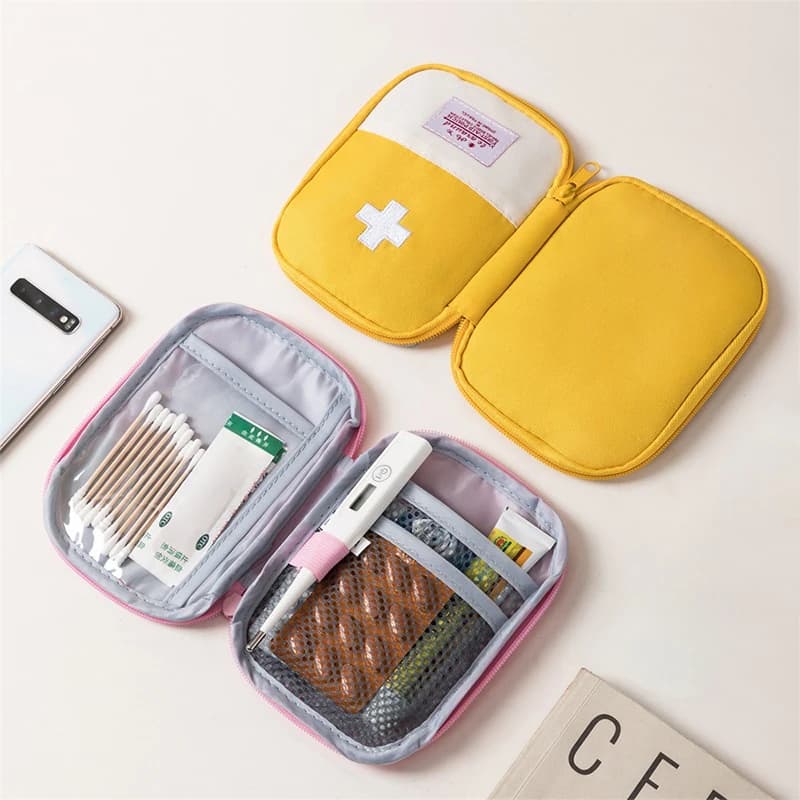 1PC Mini borsa per medicinali portatile kit di pronto soccorso da viaggio borsa per medicinali borsa di stoccaggio kit di sopravvivenza scatola per medicinali campeggio di emergenza all'aperto