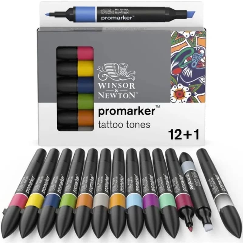 Winsor & Newton ProMarker Set 6/12/24 colori Pennarello a doppia punta a base di alcol di alta qualità Asciugatura rapida Strato e mescolare facilmente