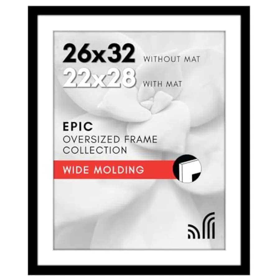 26x32 Picture Frame Polished Plexiglass - Use as Frame or Display 26x32 Photo out - Epic Collection - Wide Picture Frames for W