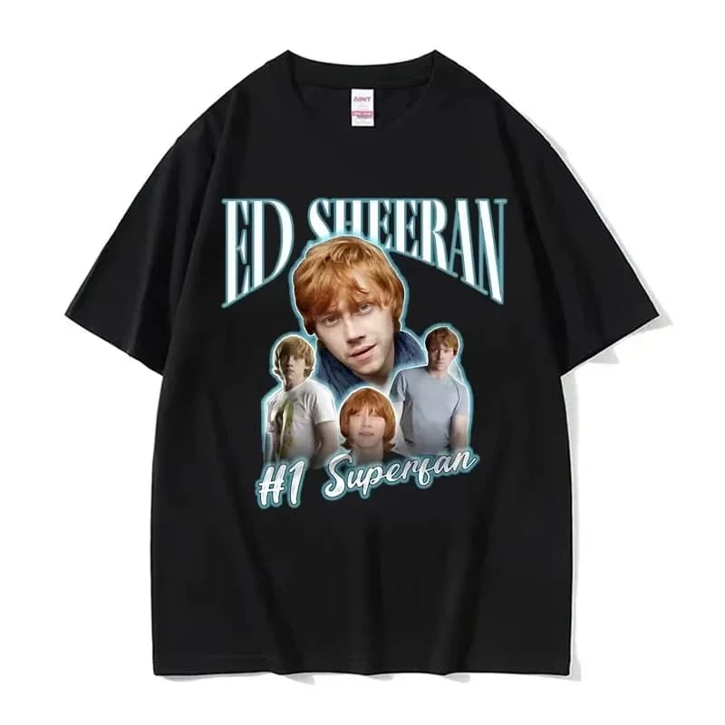 Divertente Ed Sheeran Numero Uno Superfan Meme T Shirt Uomo Moda Retro T-shirt a maniche corte Unisex Gotico Casual 100% cotone Tshirt