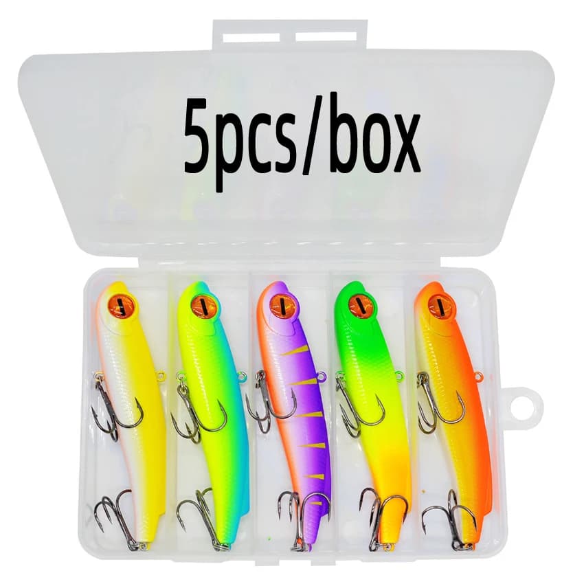 5 pcs/box Floating VIB Esche 30g/9.5cm Vibration Artificial Fishing Recreation VIB Winter Fishing Ice Fishing Luccio Esca Equipment Box