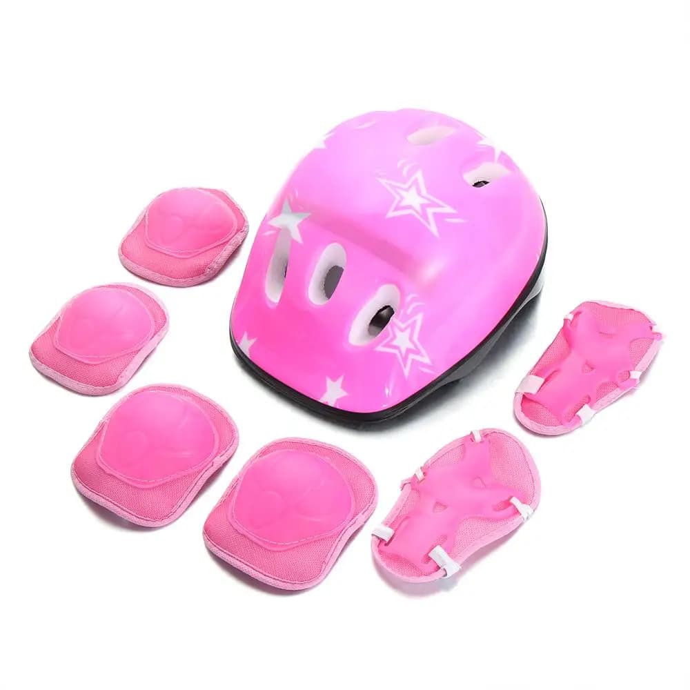 Kids Sports Protector Set for Kids Red Bike Pink Red for Skateboard Cycling Children's helmet set of pads and elbows set