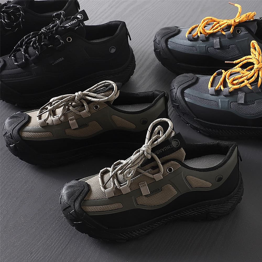 Scarpe da Arrampicata per Uomo, Stivali da Escursionismo con Assorbimento degli Urti, Traspiranti, Suola Spessa, Funzionali per Fuoristrada e Tempo Libero