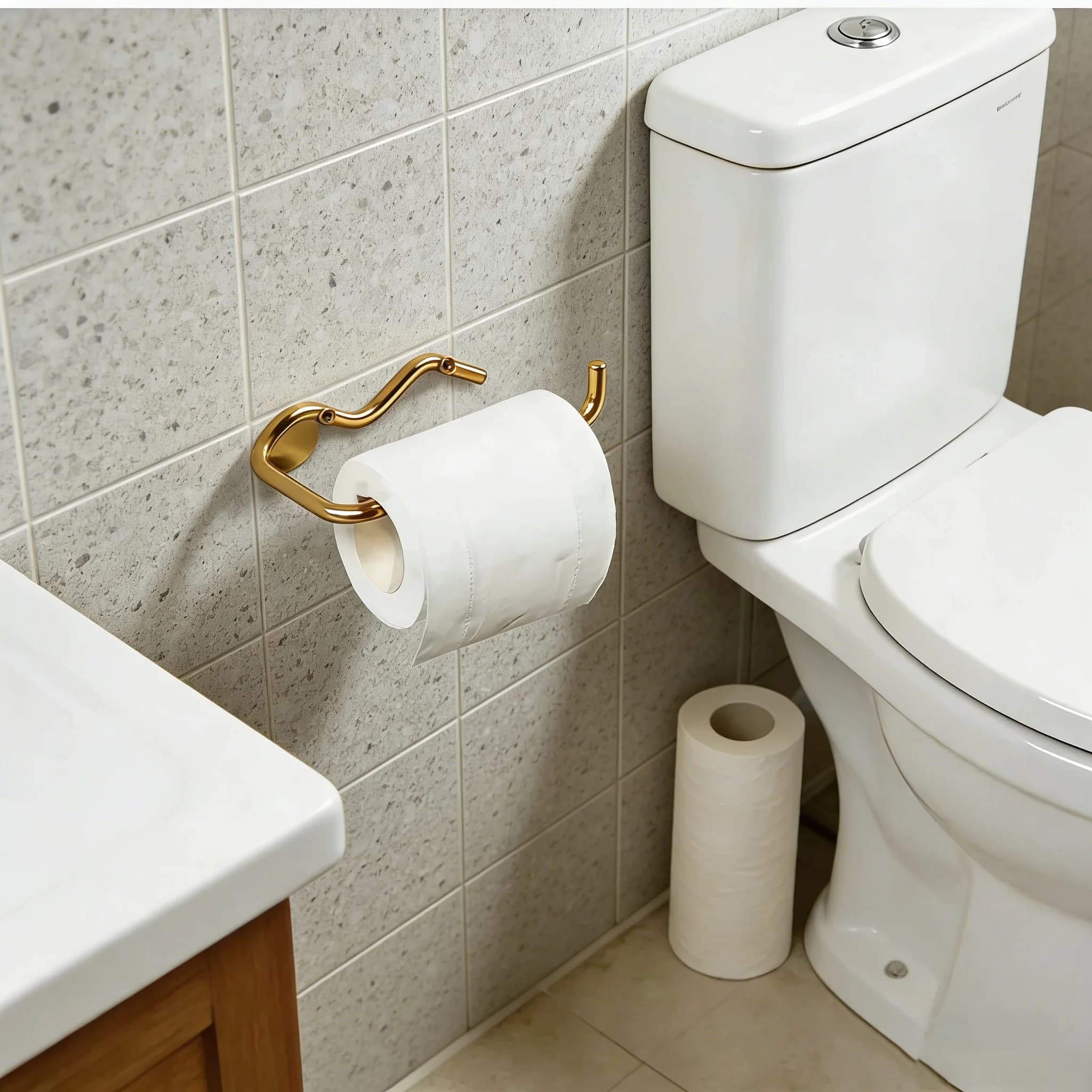 Portarotolo da parete in metallo, dispenser per carta igienica, porta salviette resistente per cucina e bagno