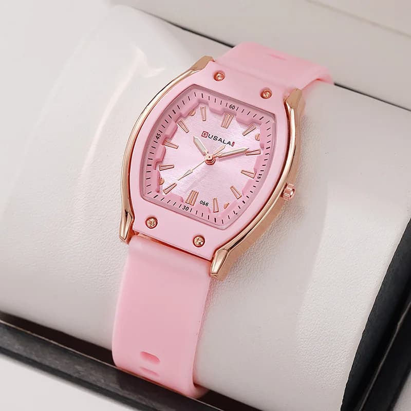 New Fashion Women's Luxury Watch Tonneau Silicone Quartz Watch for Girls Gifts Reloj Mujer Students Wrist Watch Hot Watch
