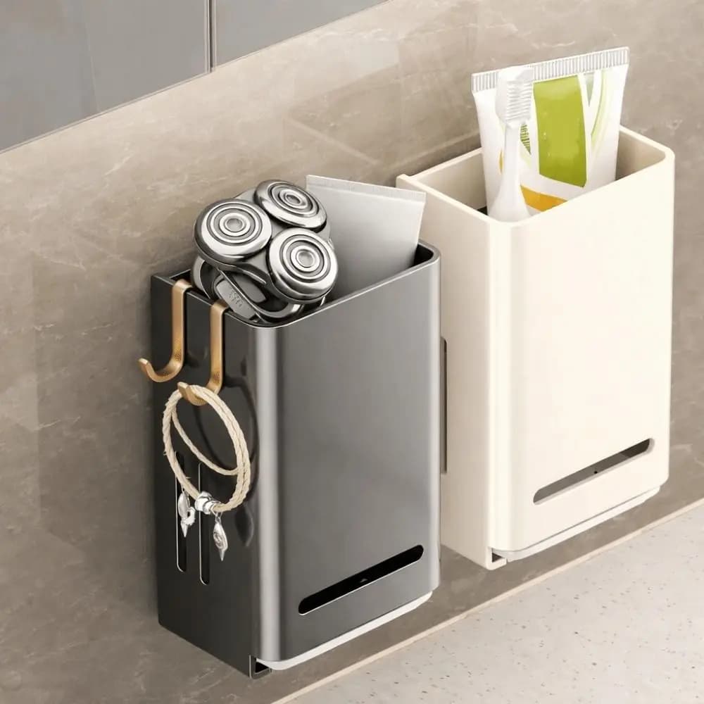 Carbon Steel Chopstick Storage Box Large Capacity Wall Mounted Utensil Storage Rack Waterproof with Water Tray Cutlery Holder