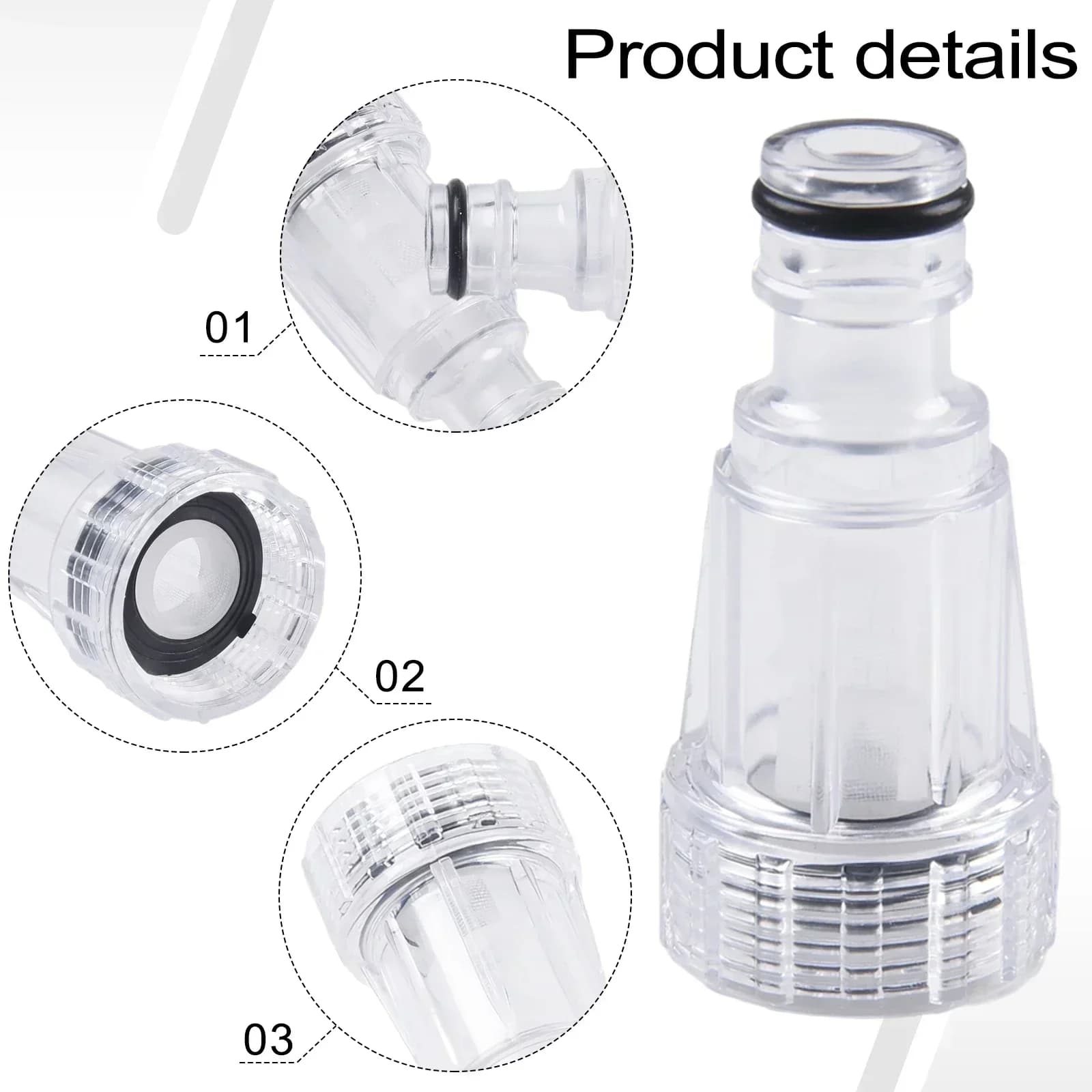 5X 25mm Tap Quick Connector with Filter Net Washer Water Filter Connector Flexible Pipe Fits Garden Washing Machine