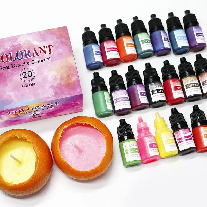 20 Colors Candle Dyes Pigment Set DIY Aromatherapy Candle Soap Dye Liquid Colorant Making Kit Handmade Candle Mold Resin Crafts