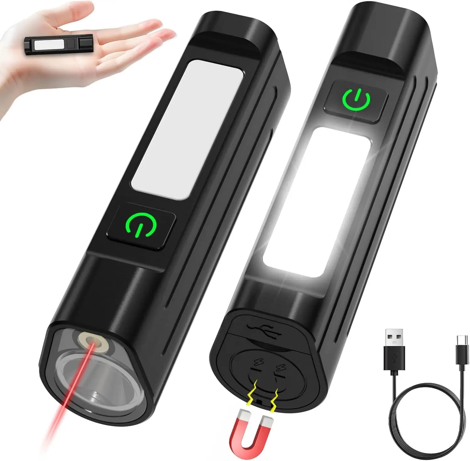 Torcia LED Portatile Impermeabile, Luce di Avvertimento Frontale, Ricarica Type-C, Faro per MTB, Attrezzatura per Ciclismo Notturno
