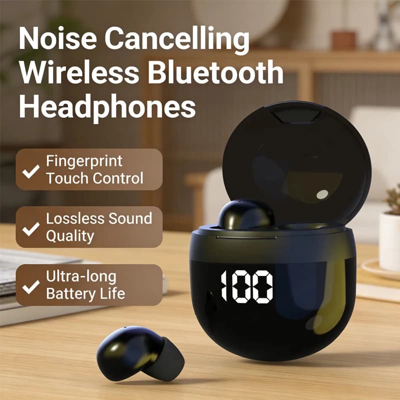 Auricolari Wireless SK18 Mini per il Sonno, Bluetooth 5.3, Invisibili In-Ear, Display Digitale, Cancellazione del Rumore per Chi Dorme di Lato