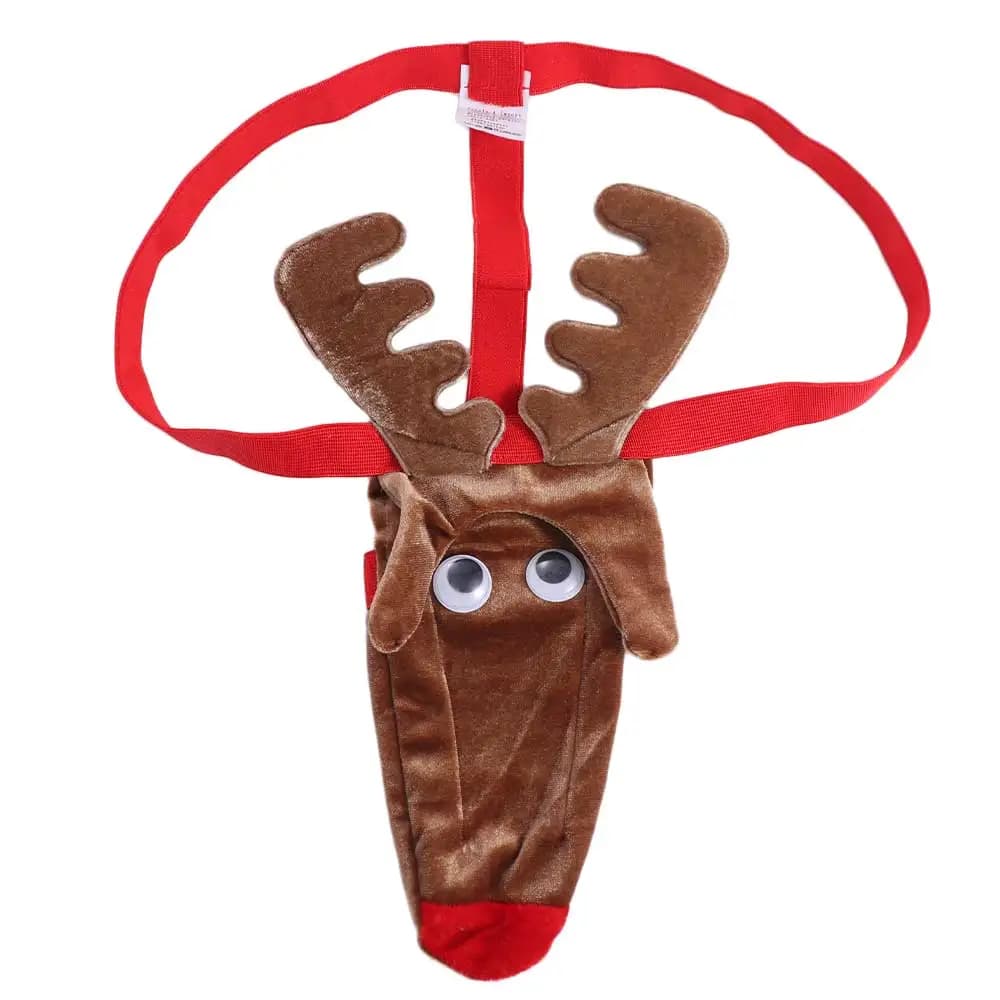 Fashion Christmas Elephant Nose Thongs Elk Reindeer Men's Underwear Exposed Briefs Underpants Male