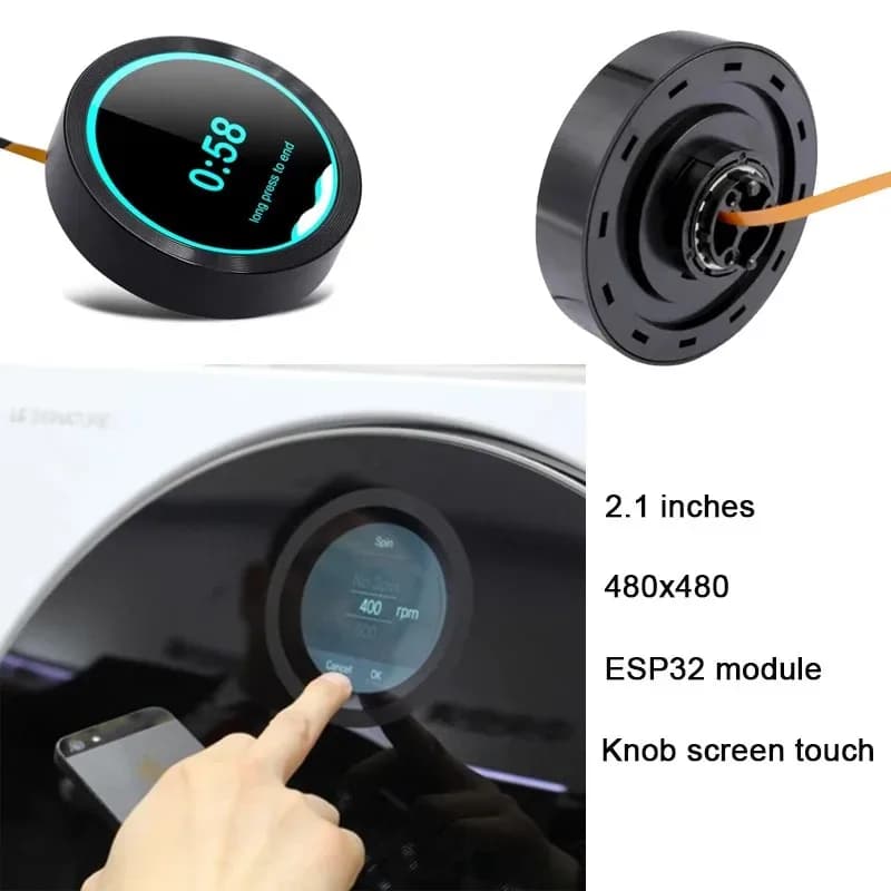 ESP32-S3 2.1 Inch Washing Machine Sensor Screen Circular Rotating Development Card LVGL Switch Display Suitable for Arduino