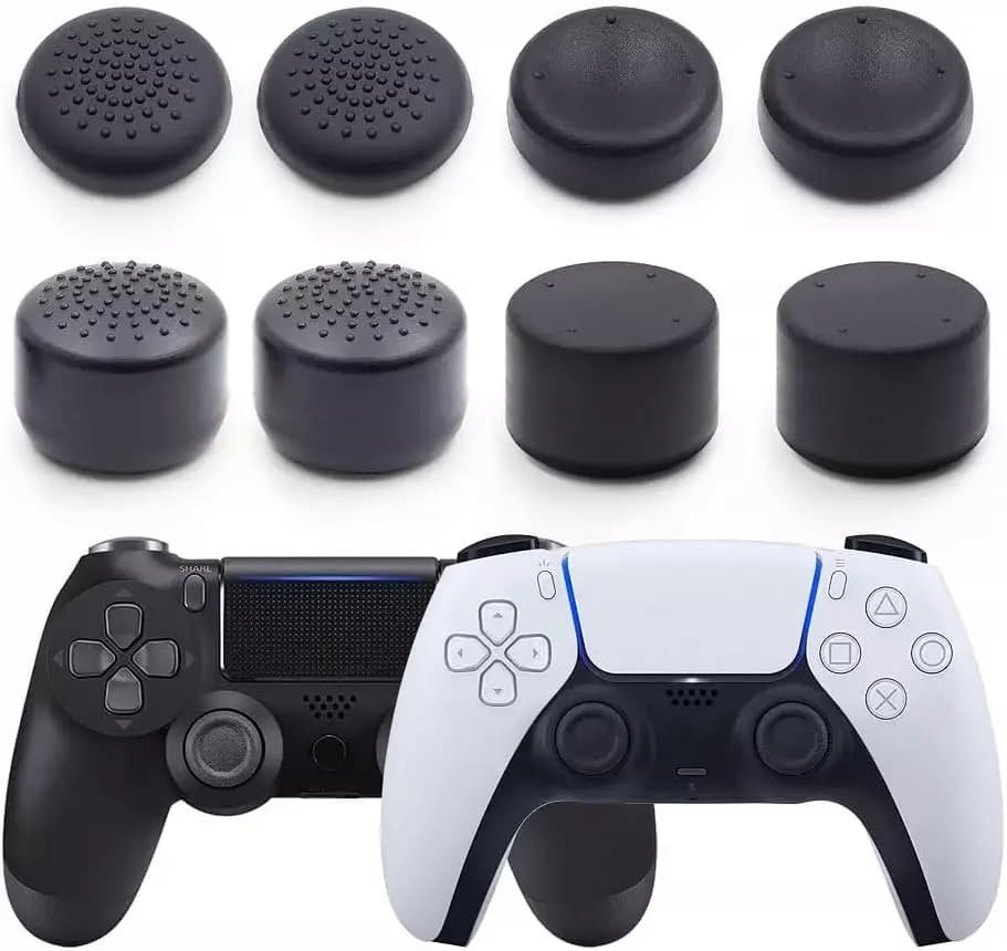 Impugnature ergonomiche nere per Nintendo Switch Pro PS5 PS4 Controller Xbox con 2 punti rialzati convessi e concavi di altezza