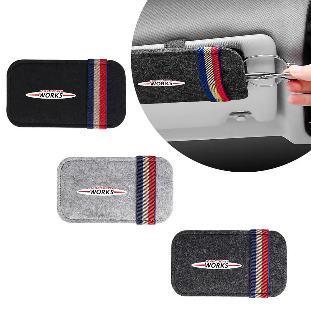 Portaocchiali e Portaoggetti per Parasole Auto MINI Cooper JCW WORKS R55 R56 F55 F56 R57 R58 R59, Accessori Interni Auto