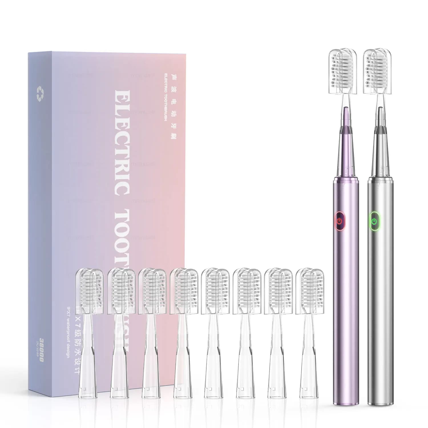 Electric Toothbrush Body specifically for women Pure Wisdom Beauty DuPont Soft Setola, 4 waterproof heads