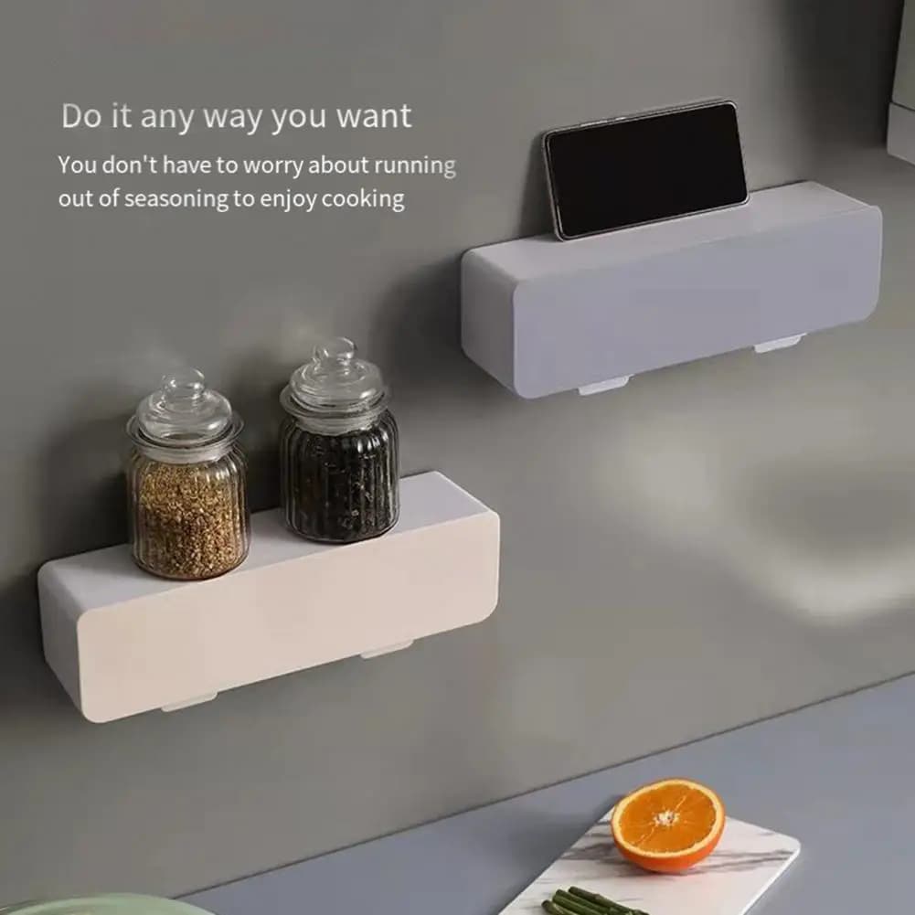 Kitchen Accessories Capacity Seasoning Box with Lid Dustproof Waterproof Spice Jar Set Wall-mounted Salt Pepper Container