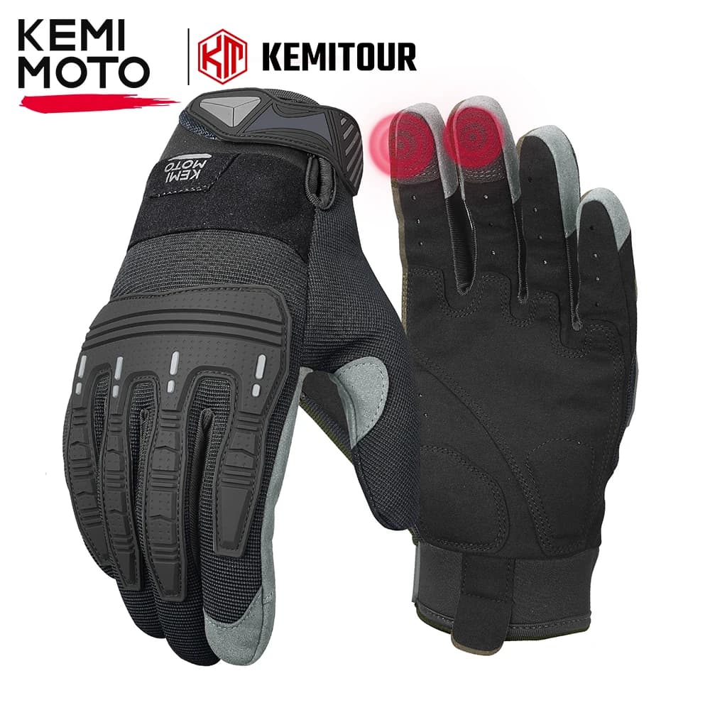 Guanti da moto KEMIMOTO per uomo, guanti tattici da arrampicata e caccia con protezione in gomma, guanti touchscreen per lavori all'aperto e sport