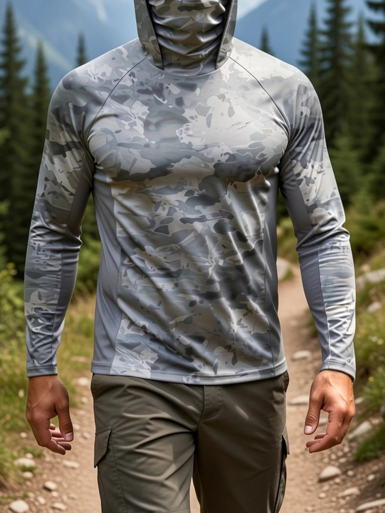 Nuova t-shirt da uomo estiva minimalista a righe stampate, morbida e traspirante, a maniche lunghe, per la pesca, per il tempo libero all'aperto, per le vacanze