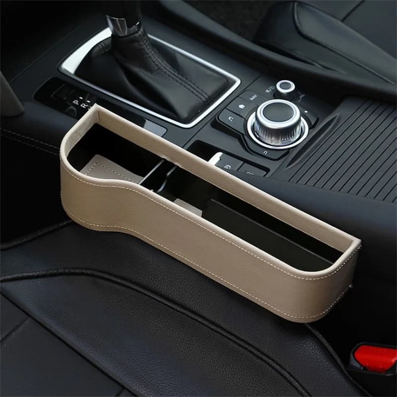 Portabicchieri per Auto in pelle supporto per Organizer per sedile multifunzionale per Gadget per Auto scatola portaoggetti per sedile in ABS tasche per cuciture Organizer per bagagliaio