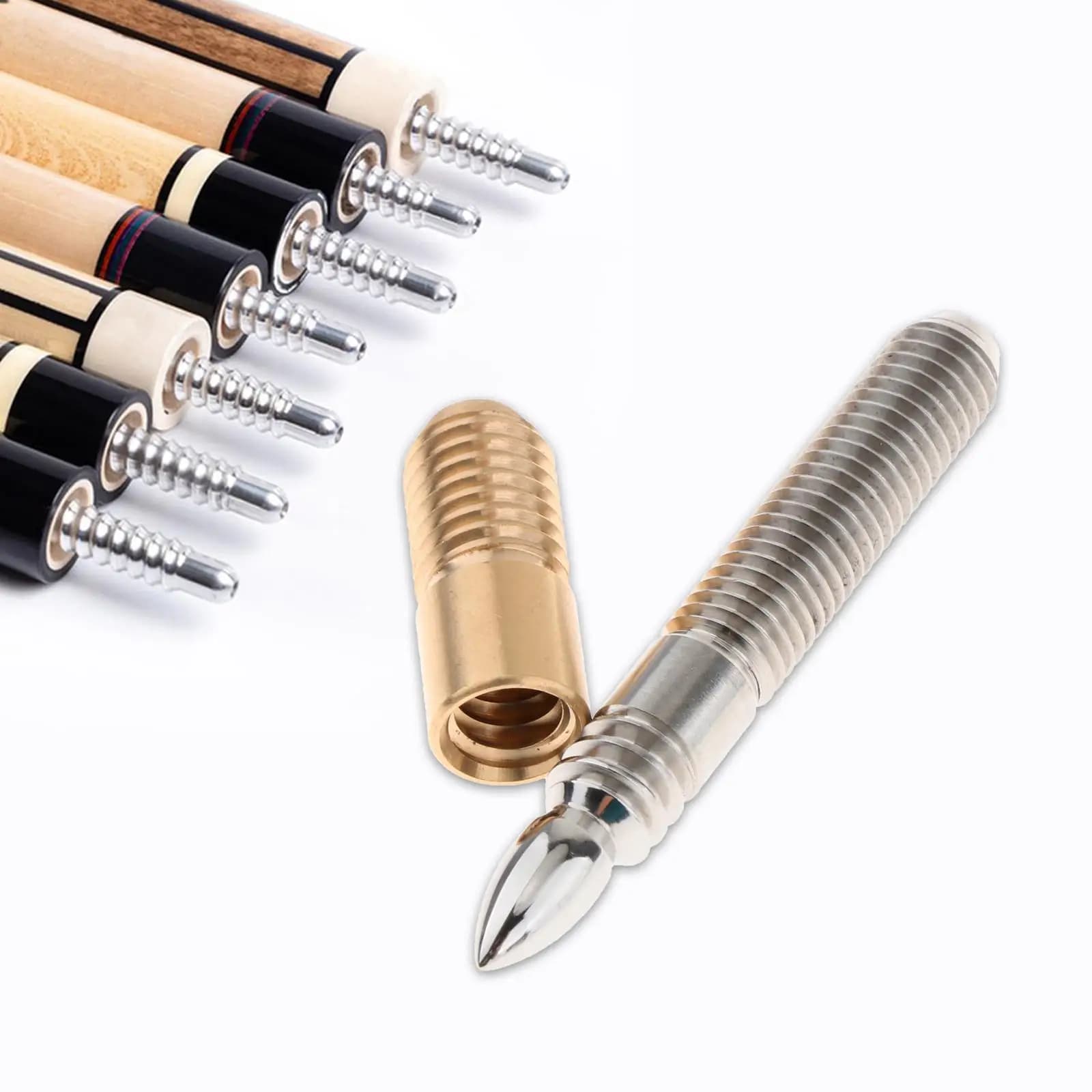 Convenient Pool Cue Joint Screw Billiard Shaft Fittings Stainless Steel Repair Part for Accessories