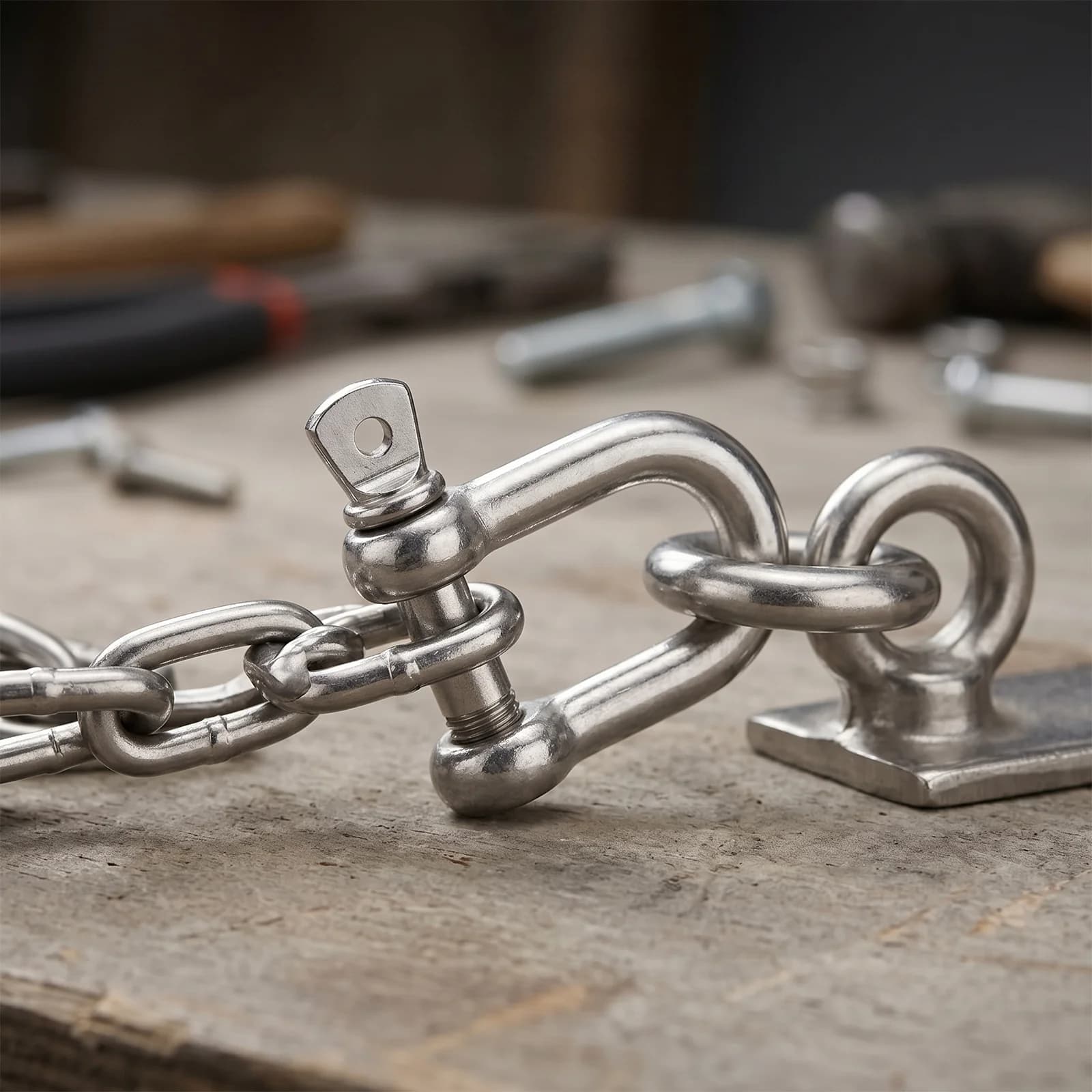 304 Stainless Steel U Shackle, M4/M8/M10 Screw Pin D Shackle for Marine Rigging, Chain, Rope, Cable, Boat and Outdoor Use