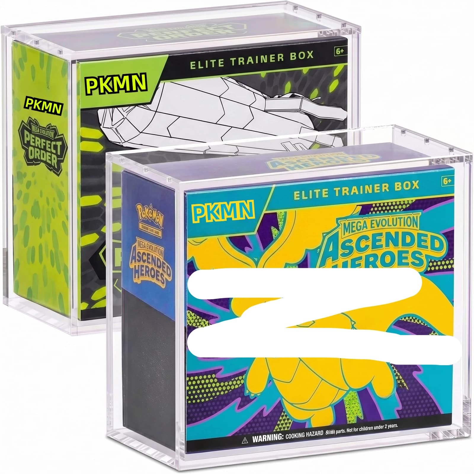 Custodia Magnetica Moderna in Acrilico con Protezione UV al 99% per Box di Bustine Pokémon Inglesi - Soluzione di Archiviazione Trasparente ed Elegante
