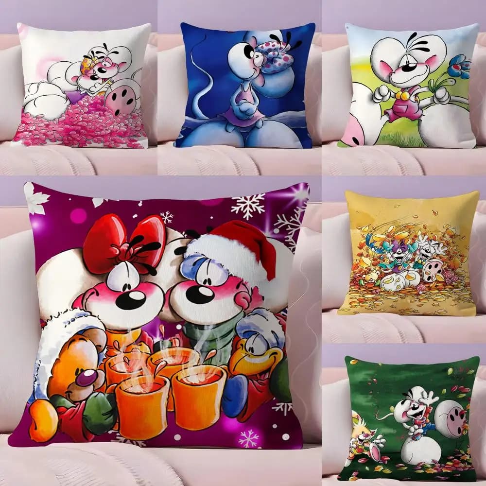 Nice C-Christmas D-Diddl pillow lining in fabric sweatshirt soft sofa printed front-back warm winter gift for home lining pillow