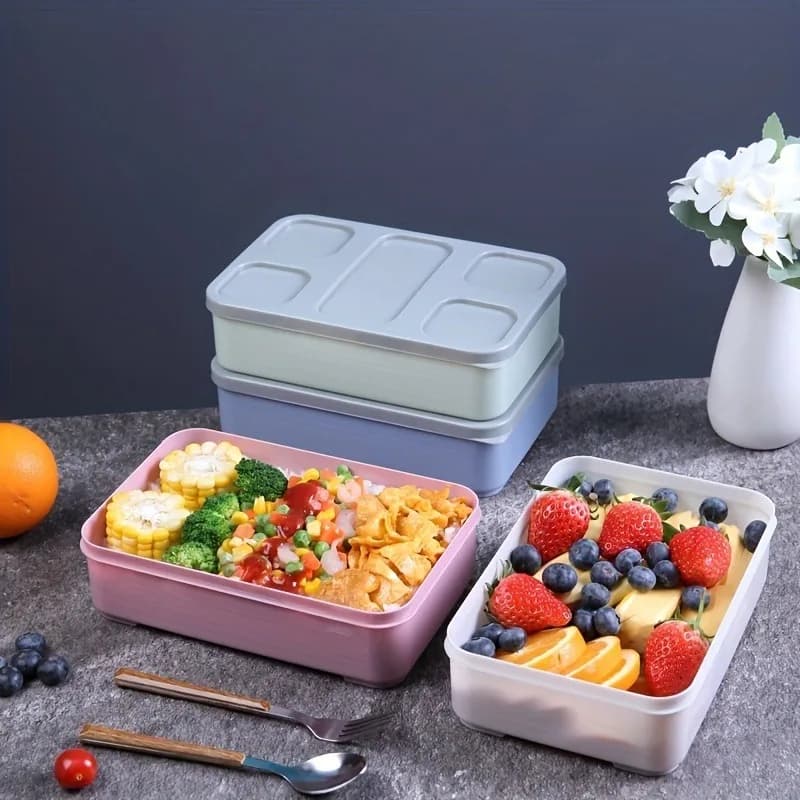 Contenitore per Pranzo Bento, Contenitore per Alimenti in Plastica Riutilizzabile, Impilabile e a Prova di Perdite, per Scuola, Ufficio, Viaggi, Uomini, Donne, Adolescenti, Conservazione Pasti