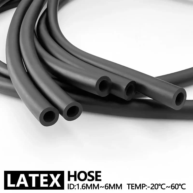 High Elastic Stretch Black Natural Latex Tube 1-5M ID1.5-6mm Wear Resistant Flexible Rubber Belt for Slingshot Catapult Crafts