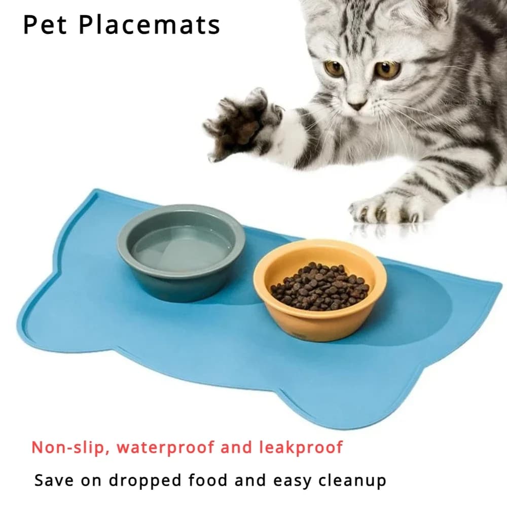 Antiscivolo per cani accessori per cani per l'alimentazione dell'acqua forniture per irrigazione impermeabili tappetino per alimenti in Silicone mangiatoie per gatti per animali domestici prodotti per animali domestici