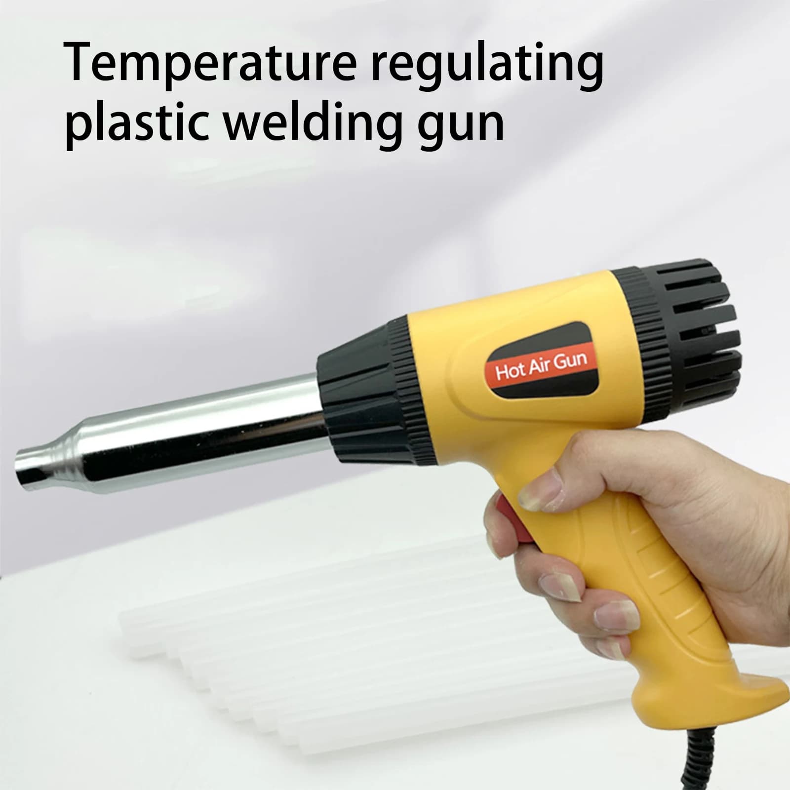 Pistola ad aria calda elettrica da 750W pistola termica pistola per saldatura regolabile a temperatura strumento di riparazione per saldatura di fusione di tubi in plastica automatica 100-600 ℃