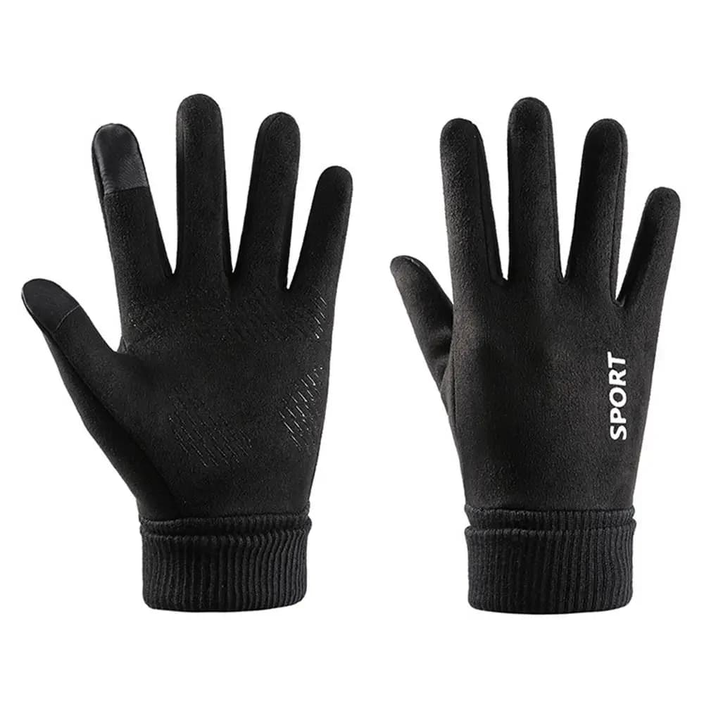 Suede winter gloves for outdoors Hot gloves Windproof gloves with whole fingers