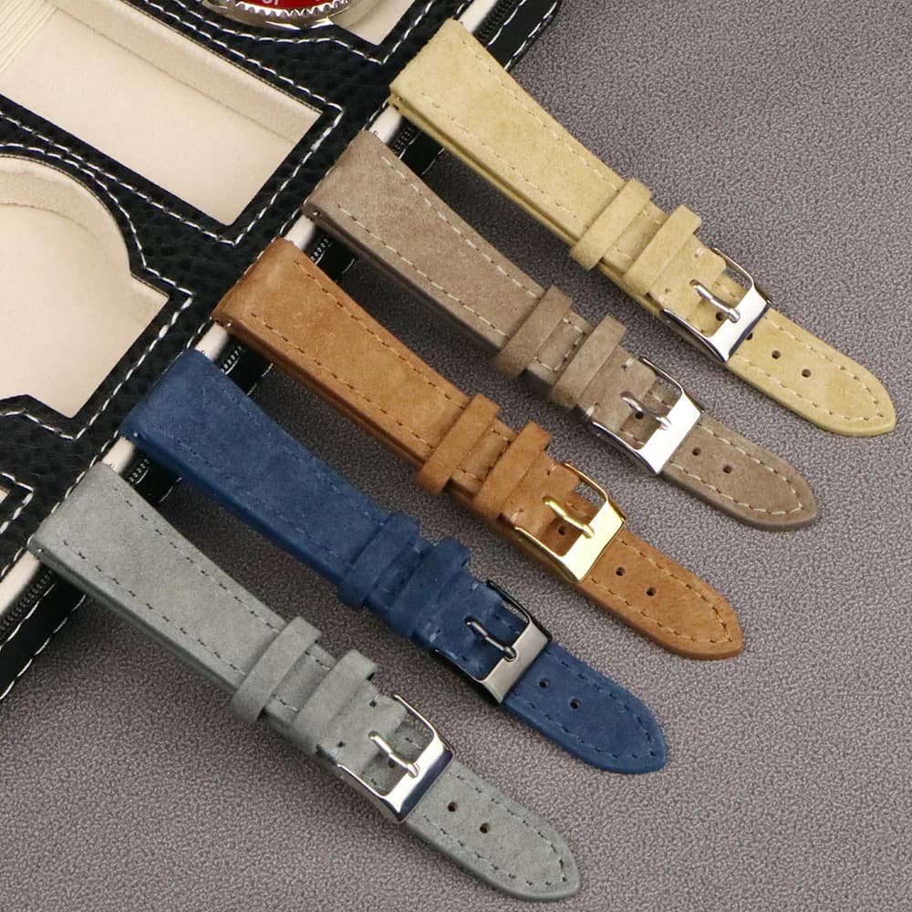 Cinturino per orologio in pelle scamosciata premium 18mm 20mm 22mm Cinturino Grigio Blu Marrone Cinturini per orologi Cinturino a sgancio rapido Accessori per cintura