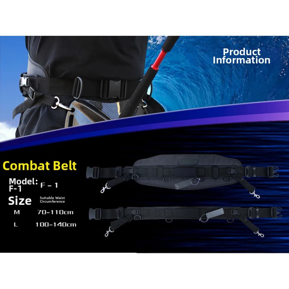 Cintura da Pesca in Acqua Salata Compatibile con Tecniche di Pesca con Esche, Pesca a Onda e Pesca con Piastra di Ferro su Imbarcazioni o dalla Costa