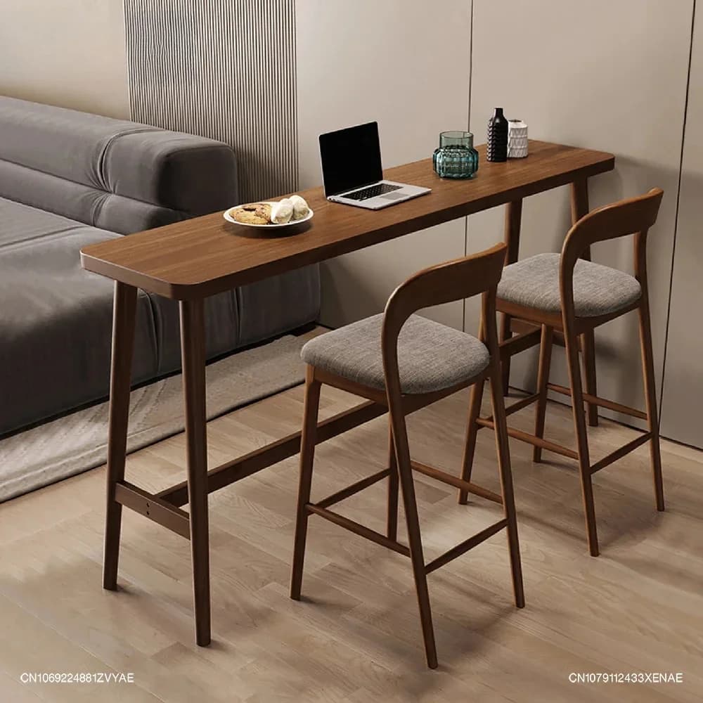 Sgabelli da Bar in Legno Massello di Design Nordico, Sedie da Cucina per Isola, Sgabelli Alti da Cucina, Mobili di Lusso Leggero
