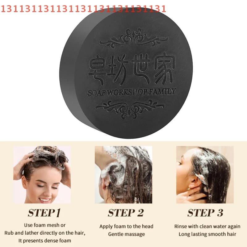 Sapone all'olio essenziale antiforfora idratante 80/100g Shampoo per capelli Sapone Polygonum Multiflorum Sapone nero Cura dei capelli Nutriente
