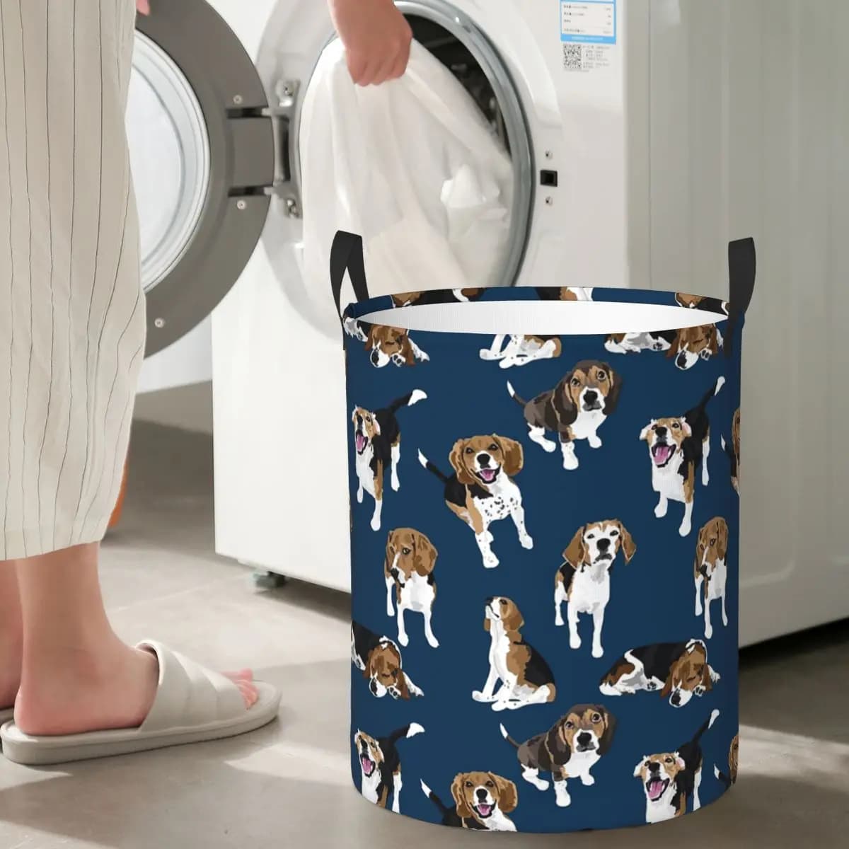 Cesti Pieghevoli per Bucato Beagle, Contenitori per Vestiti Sporchi e Oggetti Vari, Organizer Domestico