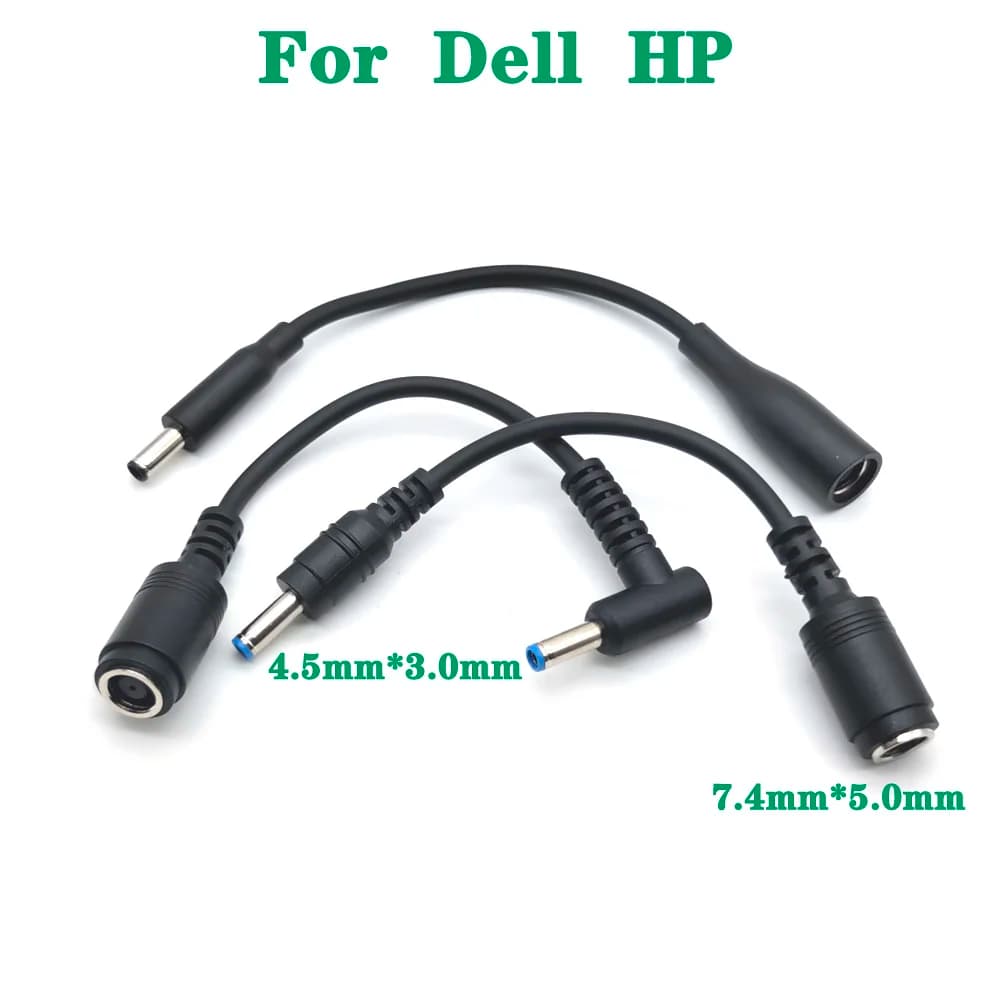 Cavo di Alimentazione DC / Cavo Caricabatterie Adattatore per Laptop da 7.4*5.0 Femmina a 4.5*3.0 Maschio con Pin Centrale, Connettore 7450 4530 per Laptop Dell