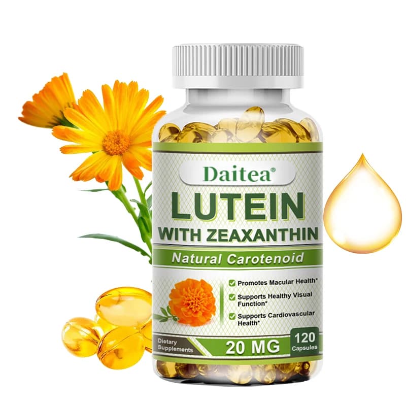 Capsule di Luteina e Zeaxantina, Vitamine Essenziali per gli Occhi e Migliorano la Salute della Vista, Aiutano a Alleviare l'Affaticamento Oculare, Integratore Alimentare