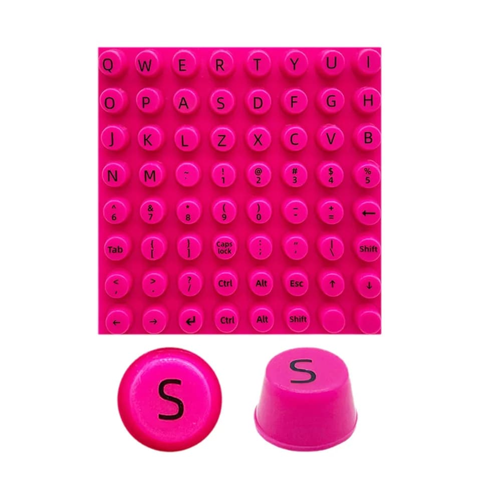 Ergonomic Design Nail Art Keyboard Raisers Silicone Dust Proof Keycap Height Extenders Scratch Proof 64 Keycaps Keyboard Covers