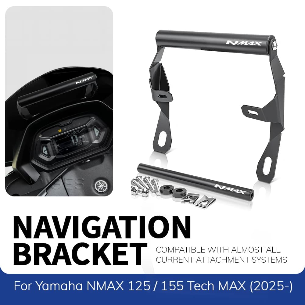 Supporto per Navigatore GPS per Moto Yamaha NMAX 155 125 NMAX155 Tech MAX 2025- Supporto Adattatore per Smartphone