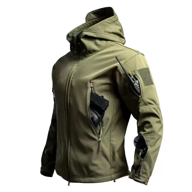 Uomo militare tattico inverno autunno caldo pelle di squalo cappuccio in pile giacche cargo campeggio escursionismo arrampicata caccia esterno impermeabile