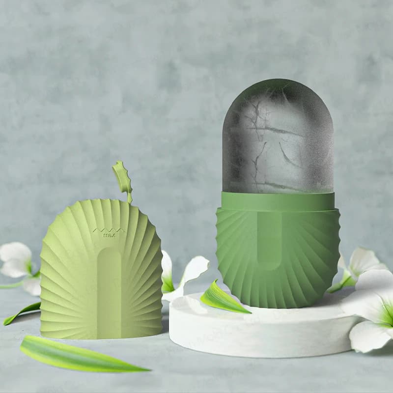 Stampo per cubetti di ghiaccio facciale Silicone congelamento bellezza gonfiore massaggiatore viso idratante lavabile forno glassa stampo rosa