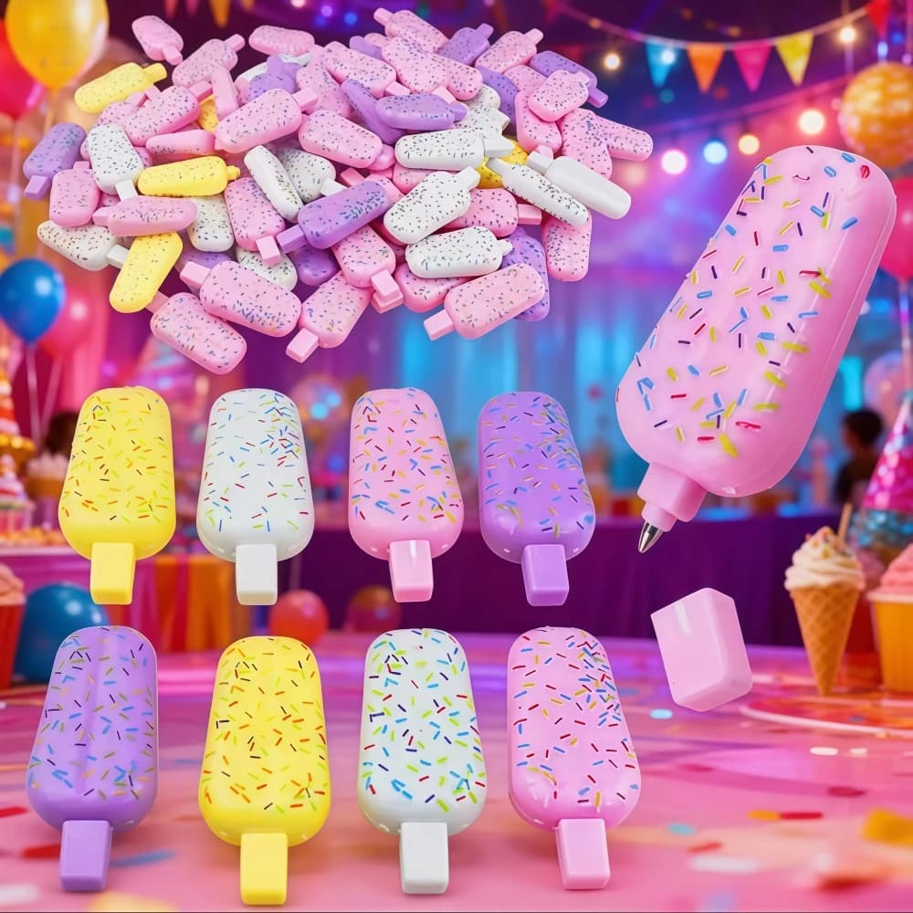 10-30Pcs Fun 4.9cm Cute Ice Cream Pen for Birthday Party Wedding Carnival Gift Pinata Gift Bag Treasure Box Filler School Prizes