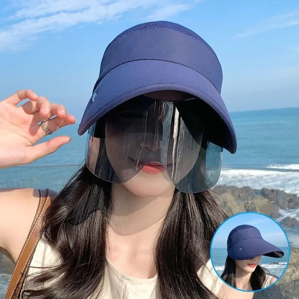Nuovo cappello estivo femminile da esterno Protezione solare Occhiali da sole Berretto con visiera Berretto sportivo Cappelli da sole Cappello a cilindro vuoto Cappello da spiaggia anti-UV