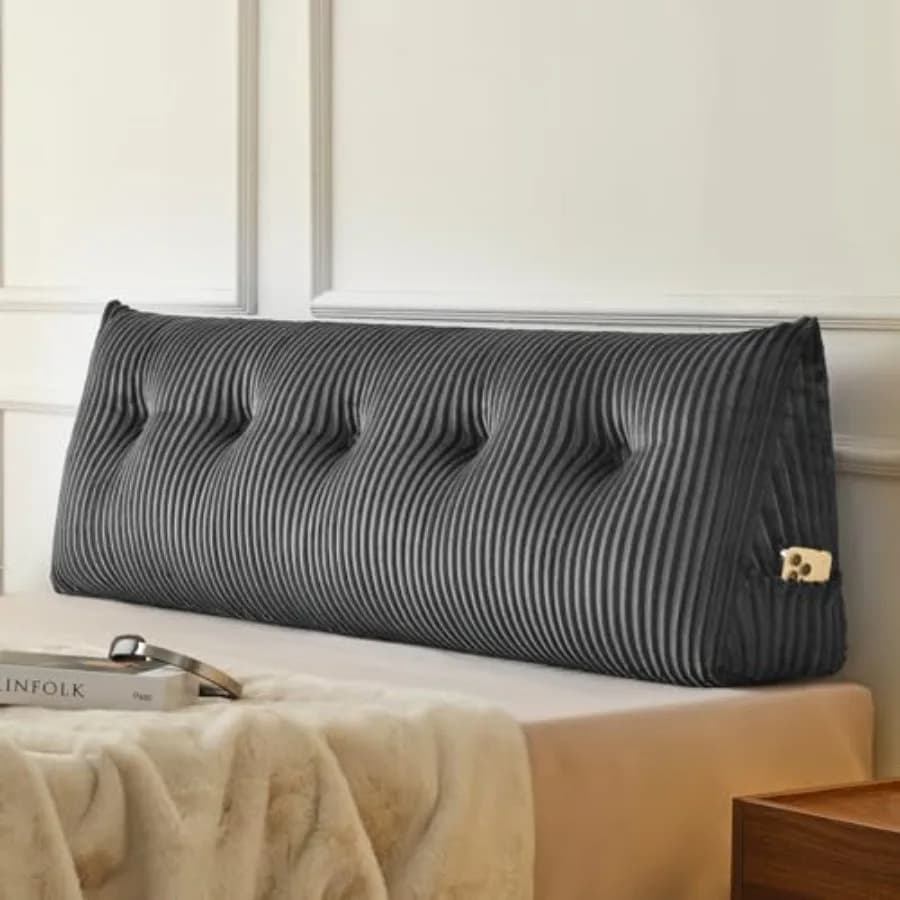 Cuscino per Testiera NO ROLL PILLOW, Cuscino Triangolare Ergonomico Ultra Morbido per Letto e Divano, Cuscino di Supporto per la Schiena