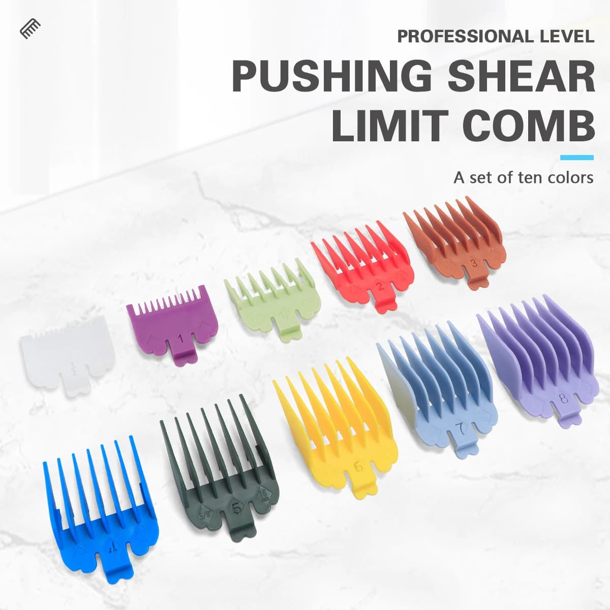 Set di protezioni per tagliacapelli da 10 pezzi, accessori per barbiere, set di protezioni di ricambio per pettini limite di attacco per trimmer professionale