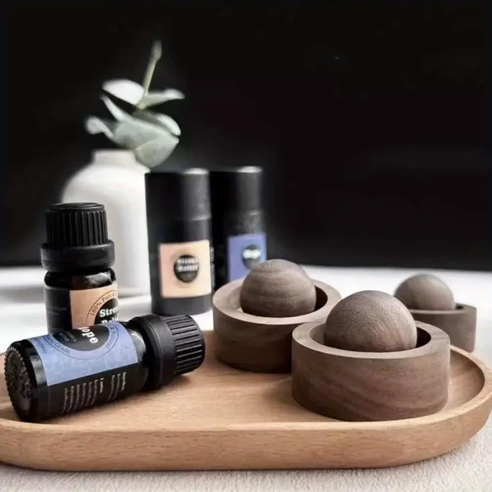 Set Diffusore di Aromi in Legno Naturale con Bottiglie di Oli Essenziali - Migliora il Tuo Spazio con Fragranze Rilassanti