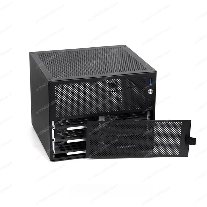 Chassis per Server NAS Fai-da-Te a Sei Alloggiamenti, Supporto Scheda Madre ITX, Case per PC Desktop Compatto con Alimentazione Esterna Richiesta